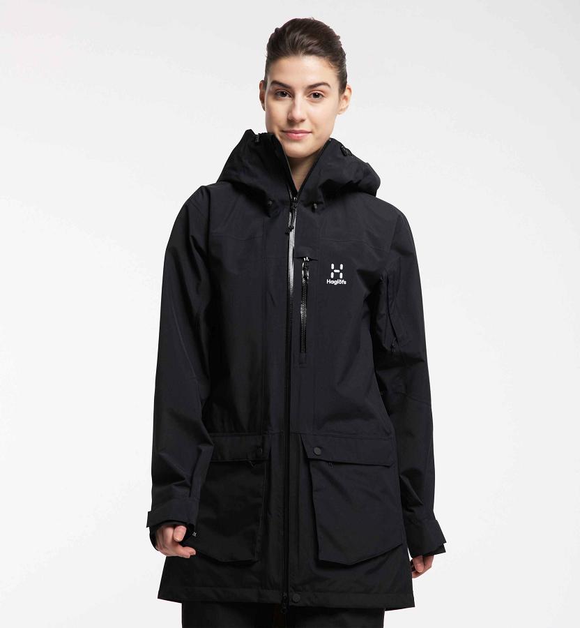 Haglöfs Elation GTX Parka Black For Womens WNBJQ6073 Australia